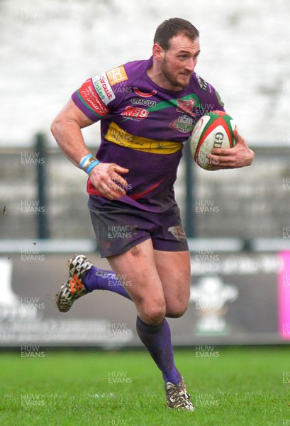 020116 - Neath v Ebbw Vale - Principality Premiership-Ebbw Vale's Nathan Preece running with the ball