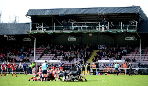 230917 - Neath v Llanelli - Principality Premiership - General view of a scrum at the Gnoll