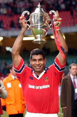 010203 - Neath v Munster - Celtic League Final - Munster Captain Jim Williams lifts the Celtic League trophy