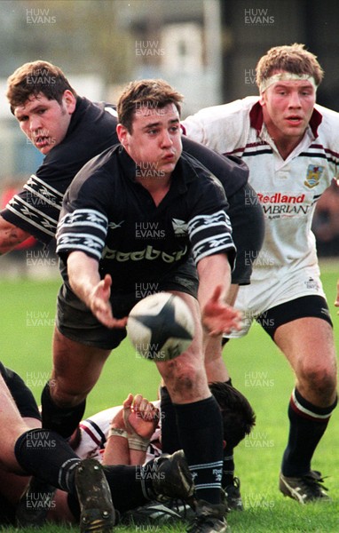 290397 - Neath v Swansea - Richard Jones of Neaths gets the ball away