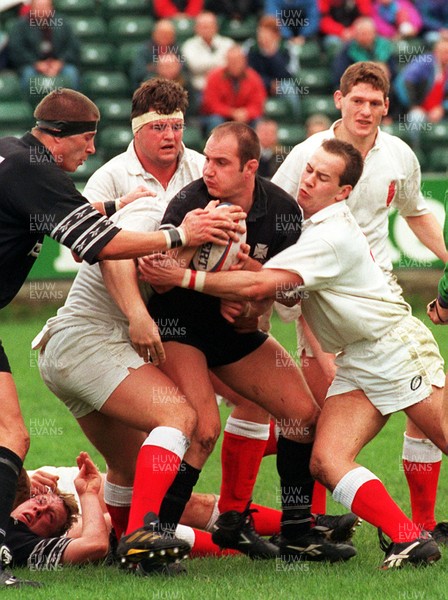 261096 - Neath v Ulster - Ian Boobyer of Neath is tackled by Andrew Matchett