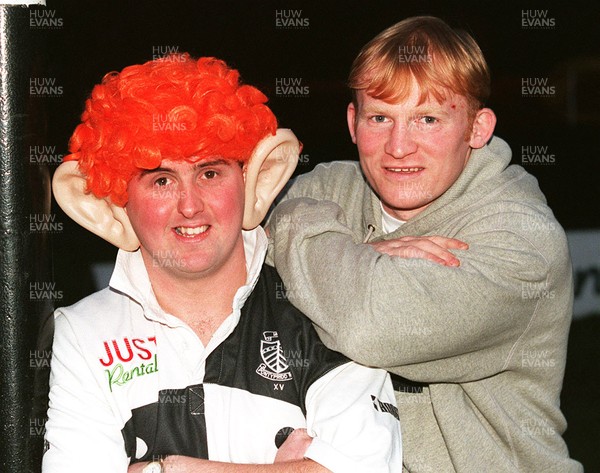 070397 - Picture shows Neil Jenkins with Ginger Monster and No 1 fan Andrew Harry