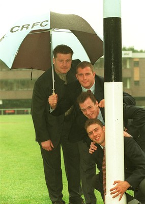 280696 -  Cardiff rugby club new signings (top to bottom) Dai Young, Leigh Davies, Justin Thomas and Rob Howley at Cardiff Arms Park