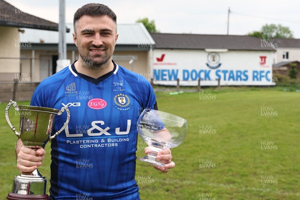 090526 - New Dock Stars - Admiral National League 3 West Trophy Presentation - Captain Jordan Williams with the League and Cup trophies 