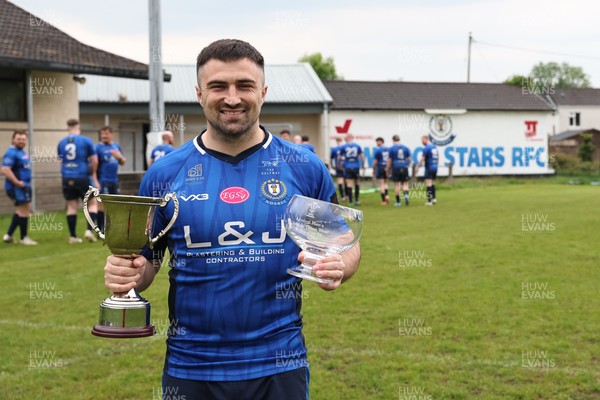 090526 - New Dock Stars - Admiral National League 3 West Trophy Presentation - Captain Jordan Williams with the League and Cup trophies 