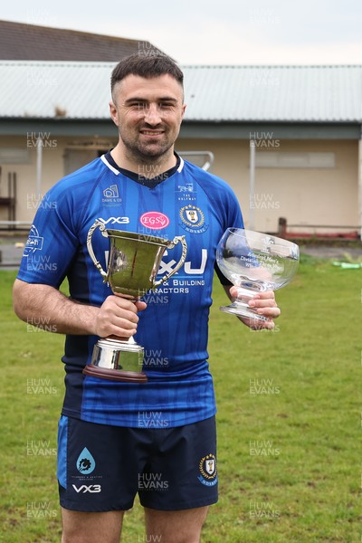 090526 - New Dock Stars - Admiral National League 3 West Trophy Presentation - Jordan Williams with Division 3 League and Cup Trophies 