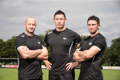 090715 - New Ospreys signings, left to right, Brendon Leonard, Gareth Delve and Kristian Phillips