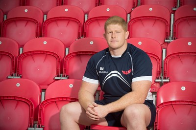 160715 - New Scarlets signing Dylan Evans at the Parc y Scarlets, Llanelli