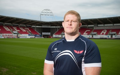 160715 - New Scarlets signing Dylan Evans at the Parc y Scarlets, Llanelli