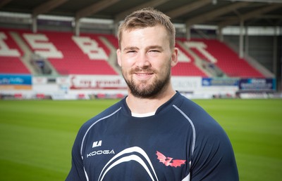 160715 - New Scarlets signing Morgan Allen at the Parc y Scarlets, Llanelli