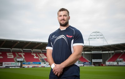 160715 - New Scarlets signing Morgan Allen at the Parc y Scarlets, Llanelli