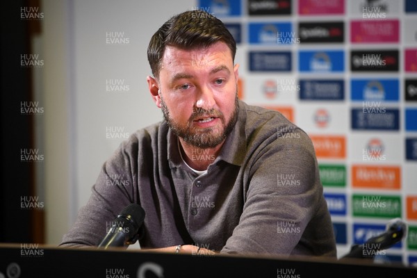 241125 - CEO Tom Gorringe speaks in a press conference after Vitor Matos is announced as new Swansea City Head Coach the Swanseacom Stadium 