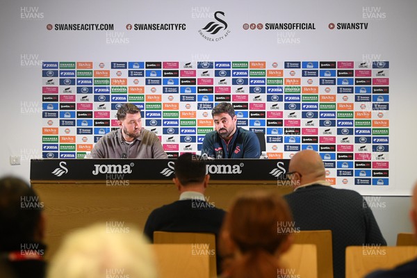 241125 - Vitor Matos is announced as new Swansea City Head Coach (Right) with CEO Tom Gorringe (Left) at the Swanseacom Stadium 