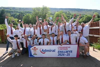 170525 - New Tredegar League Presentation - Admiral National League 6 East A - New Tredegar Celebrate lifting the trophy