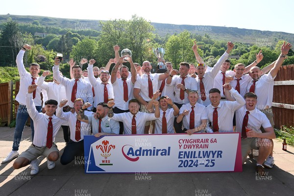 170525 - New Tredegar League Presentation - Admiral National League 6 East A - New Tredegar Celebrate lifting the trophy