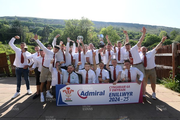 170525 - New Tredegar League Presentation - Admiral National League 6 East A - New Tredegar Celebrate lifting the trophy