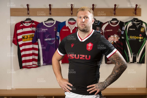 141020 -  Ross Moriarty wears the new Macron Welsh rugby away jersey