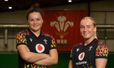 070426 - Wales Women Rugby Squad - Jorja Aiono, left,  and Seren Singleton who have been selected to make their debuts for Wales in the opening Women’s 6 Nations match against Scotland