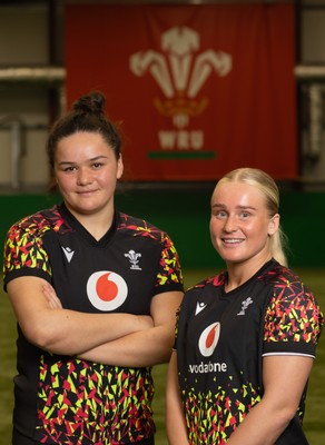 070426 - Wales Women Rugby Squad - Jorja Aiono, left,  and Seren Singleton who have been selected to make their debuts for Wales in the opening Women’s 6 Nations match against Scotland