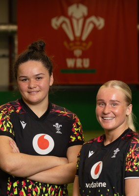 070426 - Wales Women Rugby Squad - Jorja Aiono, left,  and Seren Singleton who have been selected to make their debuts for Wales in the opening Women’s 6 Nations match against Scotland