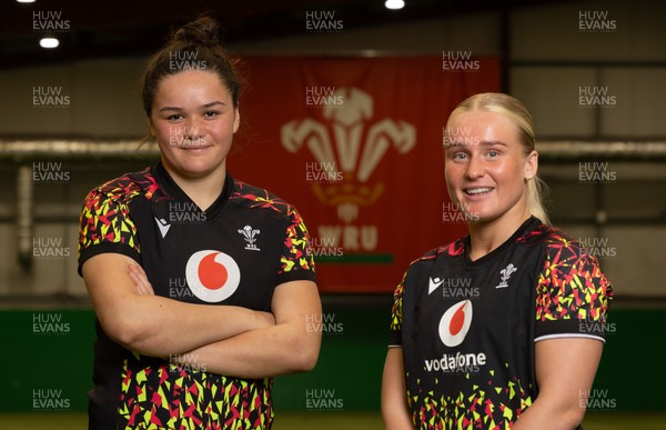 070426 - Wales Women Rugby Squad - Jorja Aiono, left,  and Seren Singleton who have been selected to make their debuts for Wales in the opening Women’s 6 Nations match against Scotland