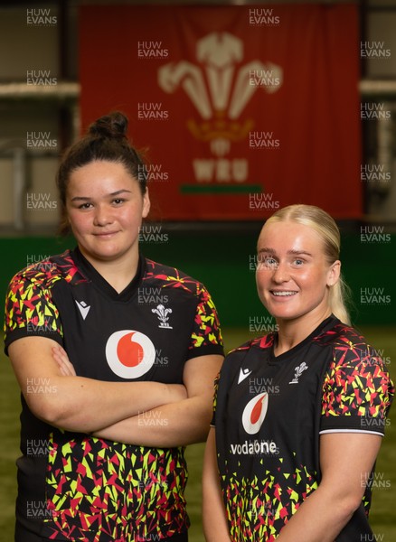 070426 - Wales Women Rugby Squad - Jorja Aiono, left,  and Seren Singleton who have been selected to make their debuts for Wales in the opening Women’s 6 Nations match against Scotland