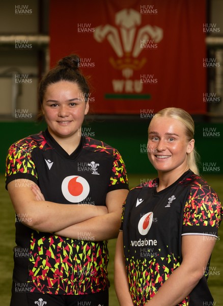 070426 - Wales Women Rugby Squad - Jorja Aiono, left,  and Seren Singleton who have been selected to make their debuts for Wales in the opening Women’s 6 Nations match against Scotland
