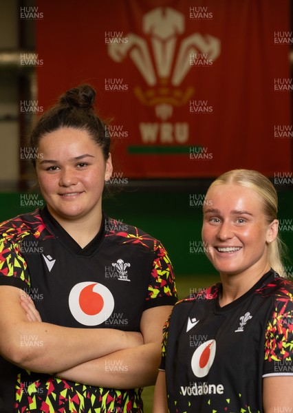 070426 - Wales Women Rugby Squad - Jorja Aiono, left,  and Seren Singleton who have been selected to make their debuts for Wales in the opening Women’s 6 Nations match against Scotland