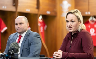 200125  New Wales Women’s Rugby Head Coach Announcement, Principality Stadium - Sean Lynn who has been appointed Head Coach of the Wales Women’s Rugby Team during press conference alongside Belinda Moore, Head of Women’s rugby for the WRU