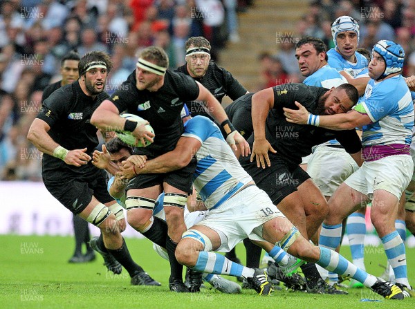 200915  - New Zealand vs Argentina -  IRB Rugby World Cup 2015 Group C -Kieran Reid of New Zealand powers forward