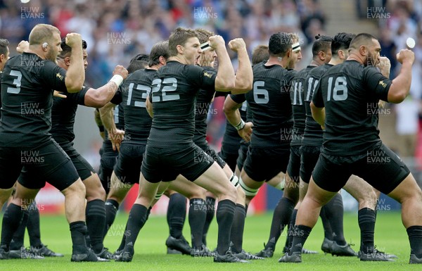 200915  - New Zealand vs Argentina -  IRB Rugby World Cup 2015 Group C -The New Zealand team performing their pre-match Haka