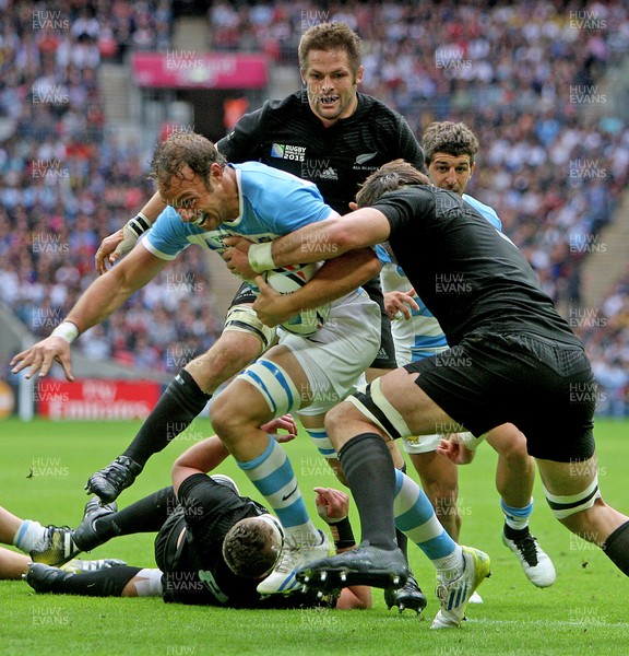 200915  - New Zealand vs Argentina -  IRB Rugby World Cup 2015 Group C -Leonardo Senatore of Argentina is stopped just short of the try line