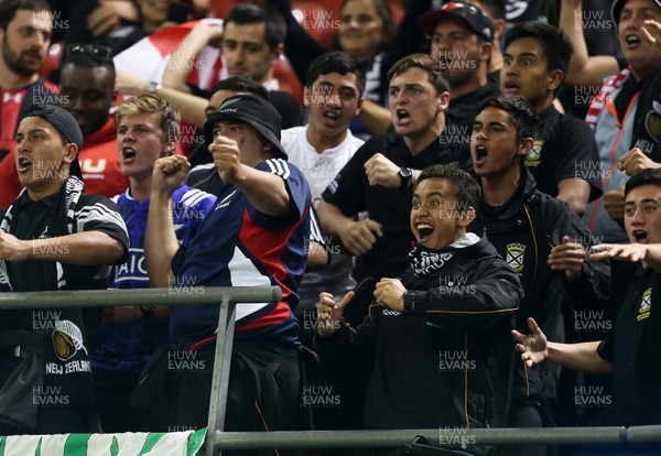 021015 - New Zealand v Georgia - Rugby World Cup - A group of New Zealand fans perform the Haka to the All Blacks at full time