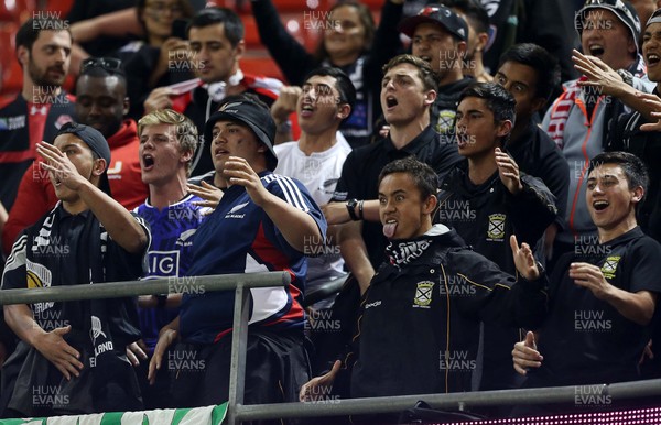 021015 - New Zealand v Georgia - Rugby World Cup - A group of New Zealand fans perform the Haka to the All Blacks at full time