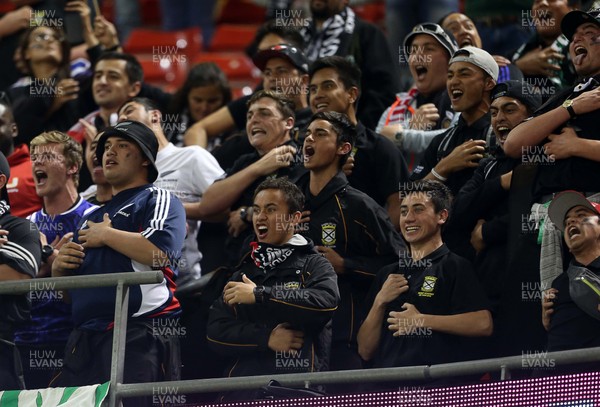 021015 - New Zealand v Georgia - Rugby World Cup - A group of New Zealand fans perform the Haka to the All Blacks at full time