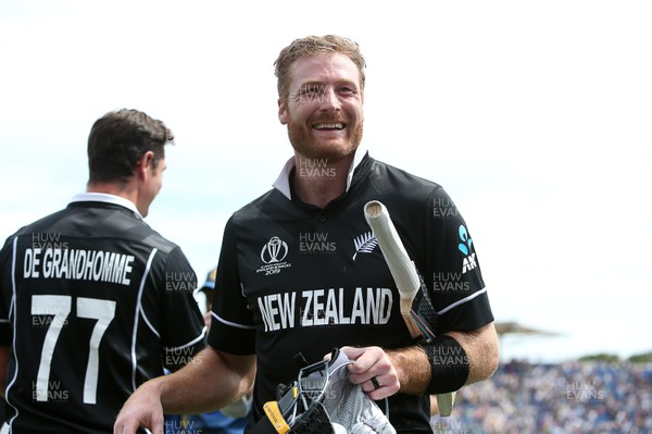 010619 - New Zealand v Sri Lanka - ICC Cricket Worls Cup 2019 - Martin Guptill of New Zealand smiles as he walks off the field after winning the game