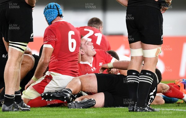 011119 - New Zealand v Wales - Rugby World Cup Bronze Final - Josh Adams of Wales celebrates scoring a try