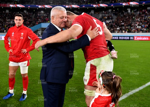 011119 - New Zealand v Wales - Rugby World Cup Bronze Final - Warren Gatland and Alun Wyn Jones of Wales at the end of the game