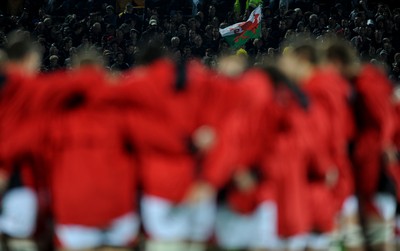 19.06.10 - New Zealand v Wales - 2010 Steinlager Series - A Wales flag during a team huddle. 