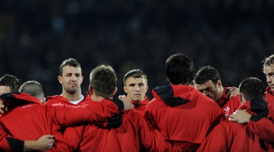 19.06.10 - New Zealand v Wales - 2010 Steinlager Series - Tom Prydie of Wales during a team huddle. 