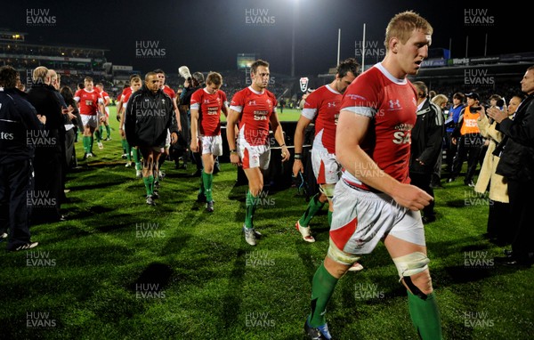 19.06.10 - New Zealand v Wales - 2010 Steinlager Series - Gavin Thomas, Dan Biggar, Lee Byrne, Jonathan Thomas and Bradley Davies of Wales looks dejected. 