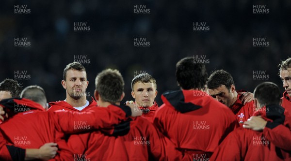 19.06.10 - New Zealand v Wales - 2010 Steinlager Series - Tom Prydie of Wales during a team huddle. 