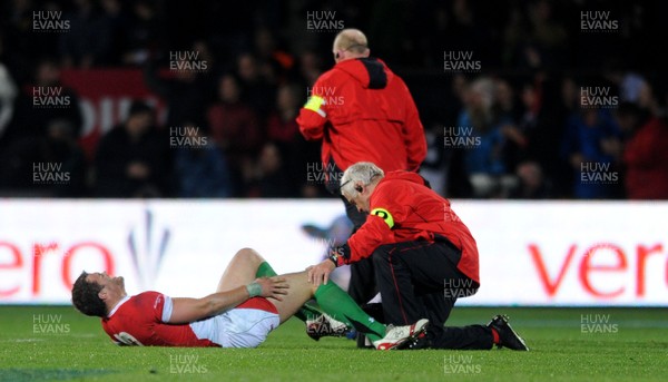 19.06.10 - New Zealand v Wales - 2010 Steinlager Series - Jamie Roberts of Wales is treated by doctor Prof John Williams.. 