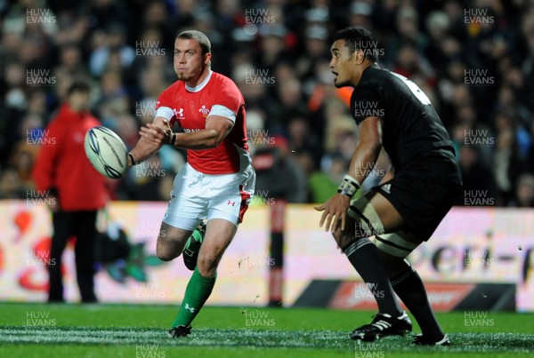 26.06.10 - New Zealand v Wales - 2010 Steinlager Series - Richie Rees of Wales gets the ball away. 