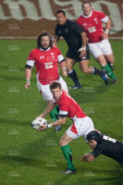 26.06.10  New Zealand v Wales... Wales Dan Biggar is caught in the tackle of Benson Stanley. 