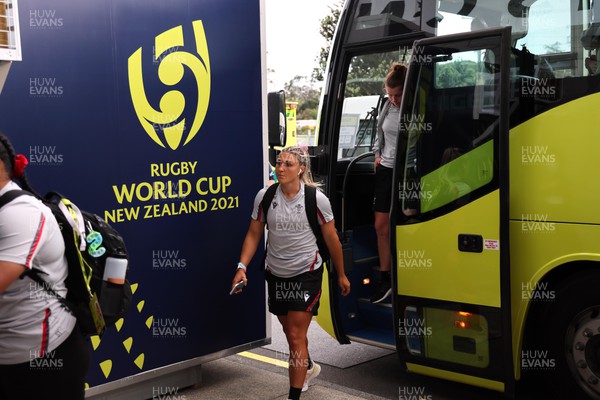 291022 - New Zealand v Wales, Women’s World Cup Quarter-Final -  Lowri Norkett of Wales arrives