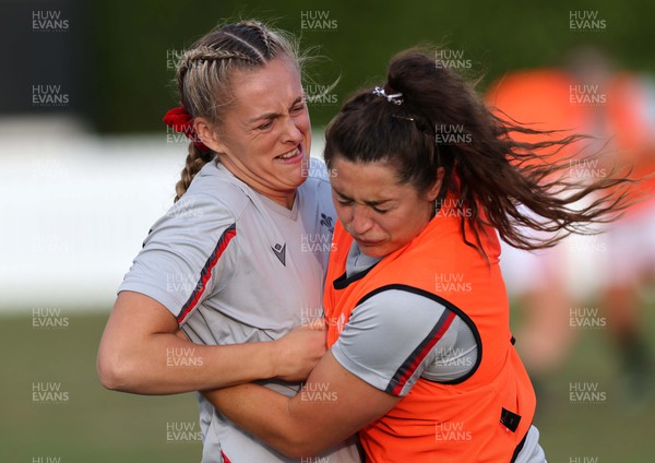 291022 - New Zealand v Wales, Women’s World Cup Quarter-Final -  Hannah Jones and Robyn Wilkins during the warm up