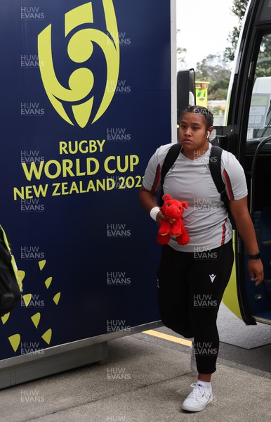 291022 - New Zealand v Wales, Women’s World Cup Quarter-Final - Sisilia Tuipulotu of Wales arrives at the stadium