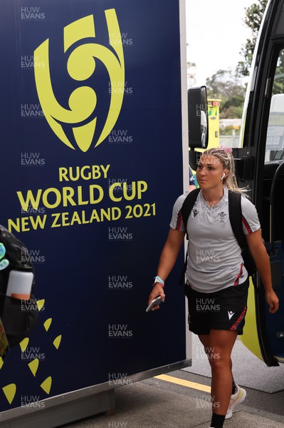 291022 - New Zealand v Wales, Women’s World Cup Quarter-Final - Lowri Norkett of Wales arrives at the stadium