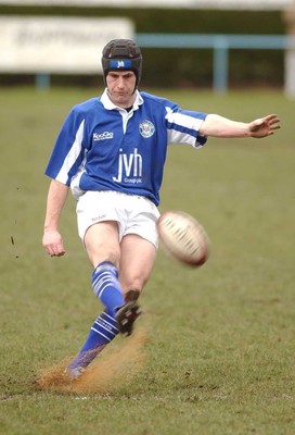 080203 - Newbridge v Bridgend - Principality Cup - Bridgend's Craig Warlow kicks a goal